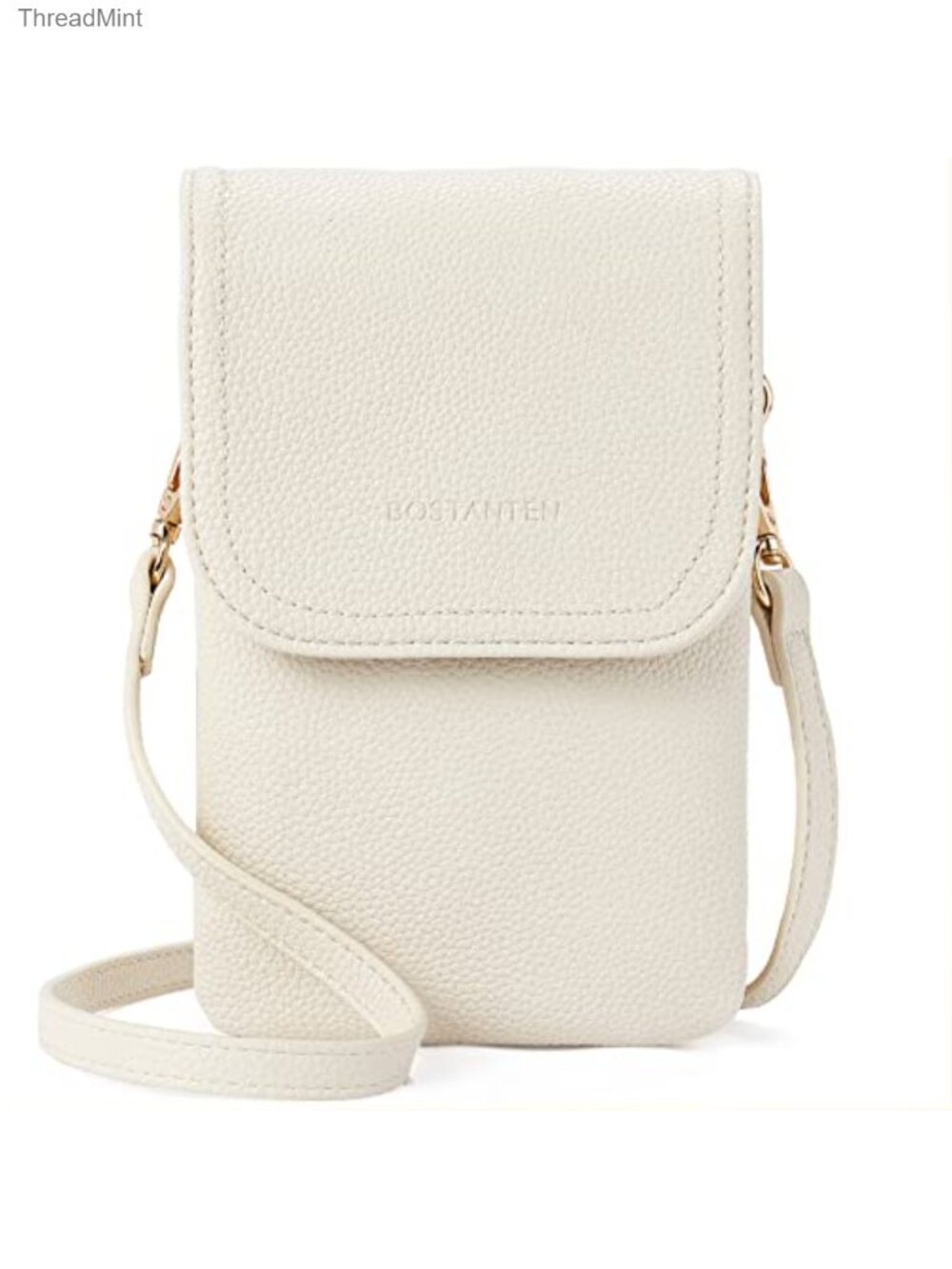 Vegan Leather Small Crossbody Phone Purse Triple Compartment Bag